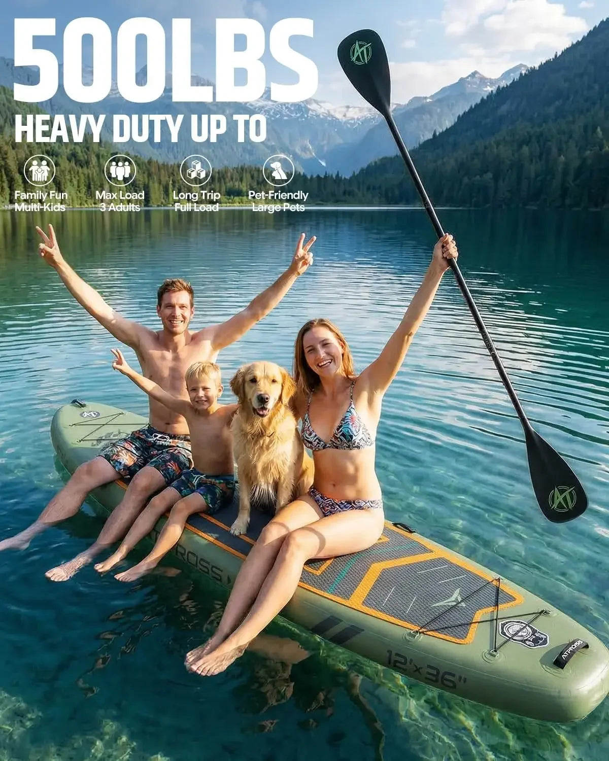 Inflatable Paddle Board With Accessories Kit And Backpack For Adults