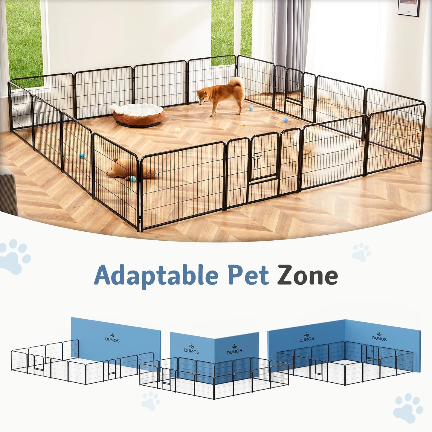 JHK Foldable Dog Playpen Fence For Indoor Outdoor Use