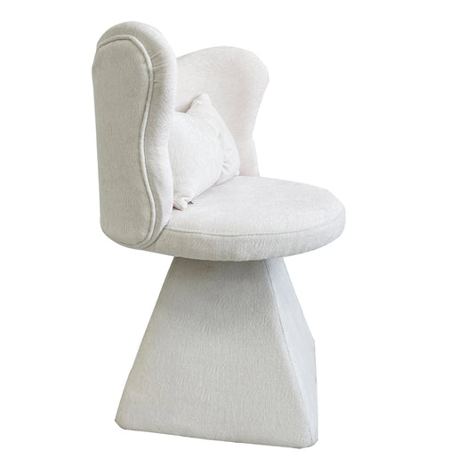 Butterfly Back Vanity Chair, Swivel Chenille Velvet Accent Seat