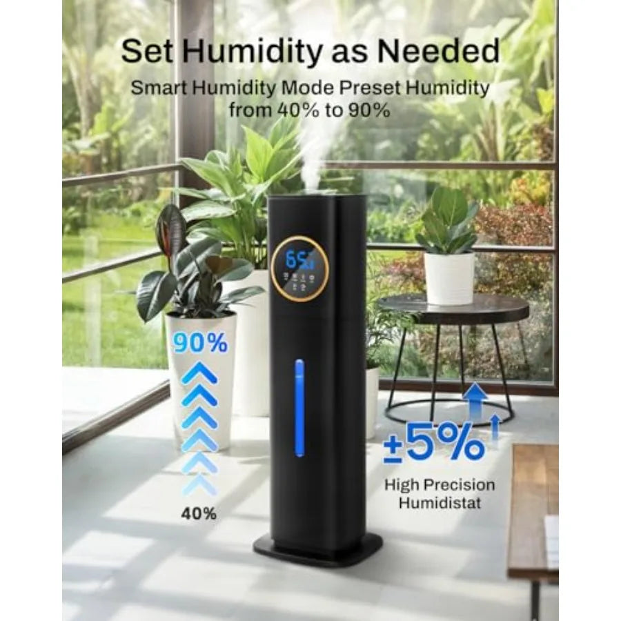 Large room bedroom humidifier with night light, 2.1Gal 8L top-fill cool mist humidifier for home, plants, baby, kids, adults; b