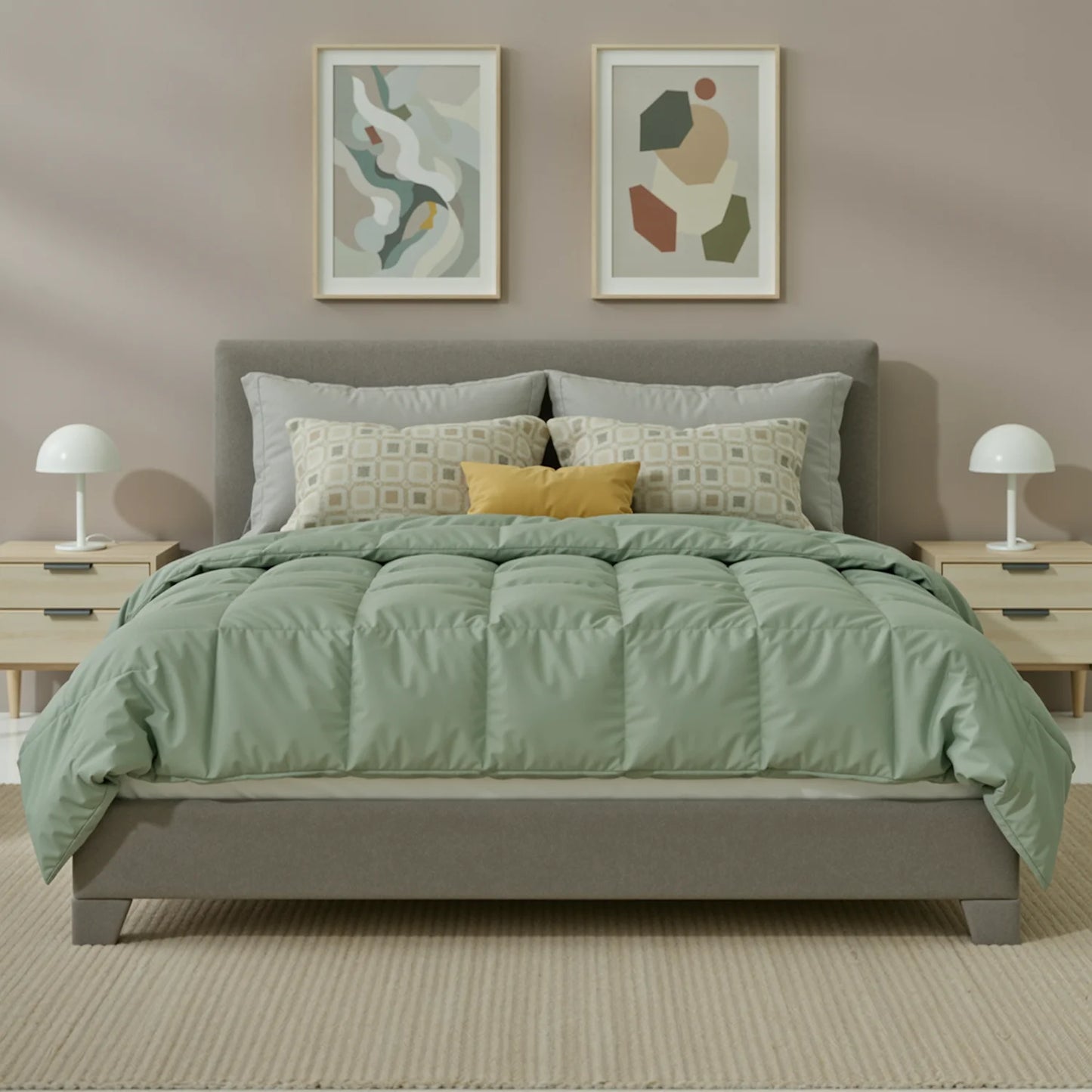 HOOMIC Upholstered Bed Frame Adjustable Linen Headboard And Quiet Support