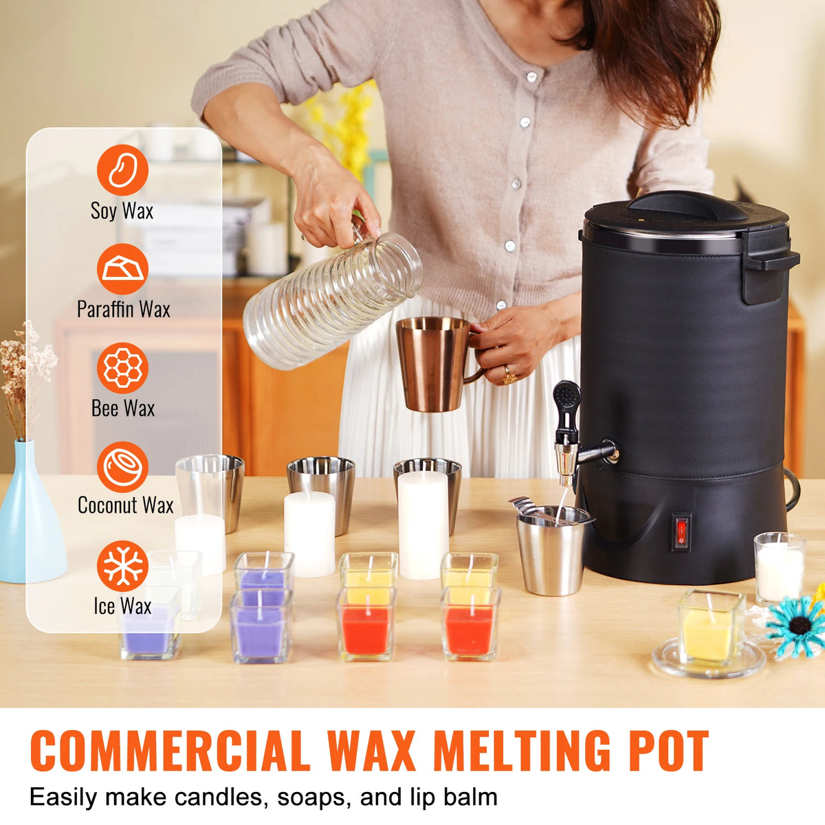 SucceBuy Electric Wax Melter With Easy Pour Spout For Candles