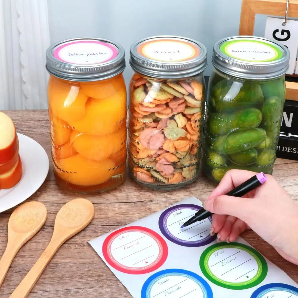 Glass Canning Jars With Airtight Lids For Pickling And Preserving