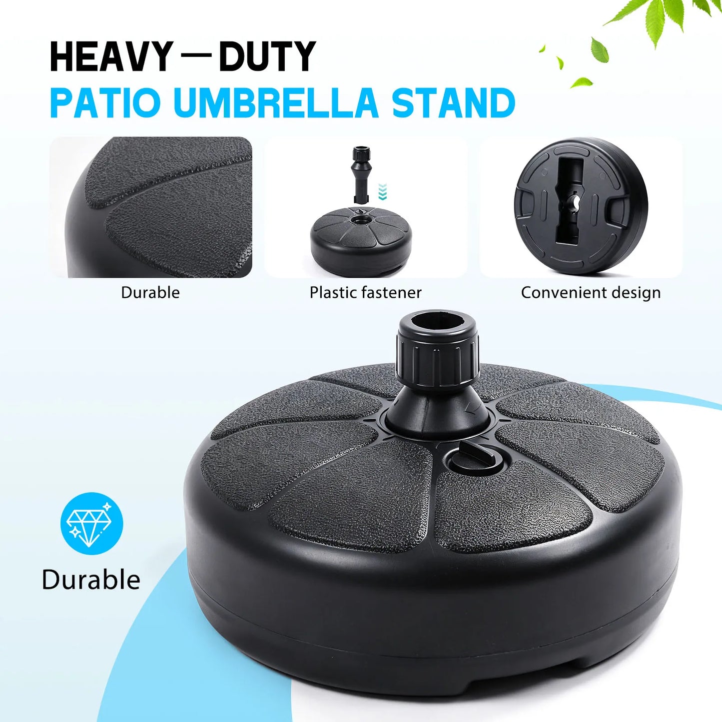 Heavy Duty Round Patio Parasol Base Stand For 36mm Umbrella Pole