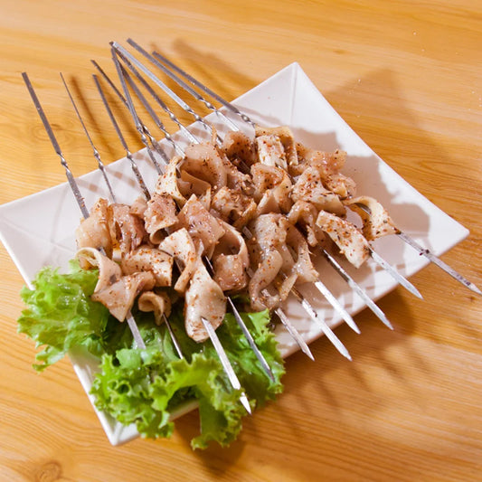 Stainless Steel Barbecue Skewers Set Reusable Kebab Skewers Outdoor Cooking