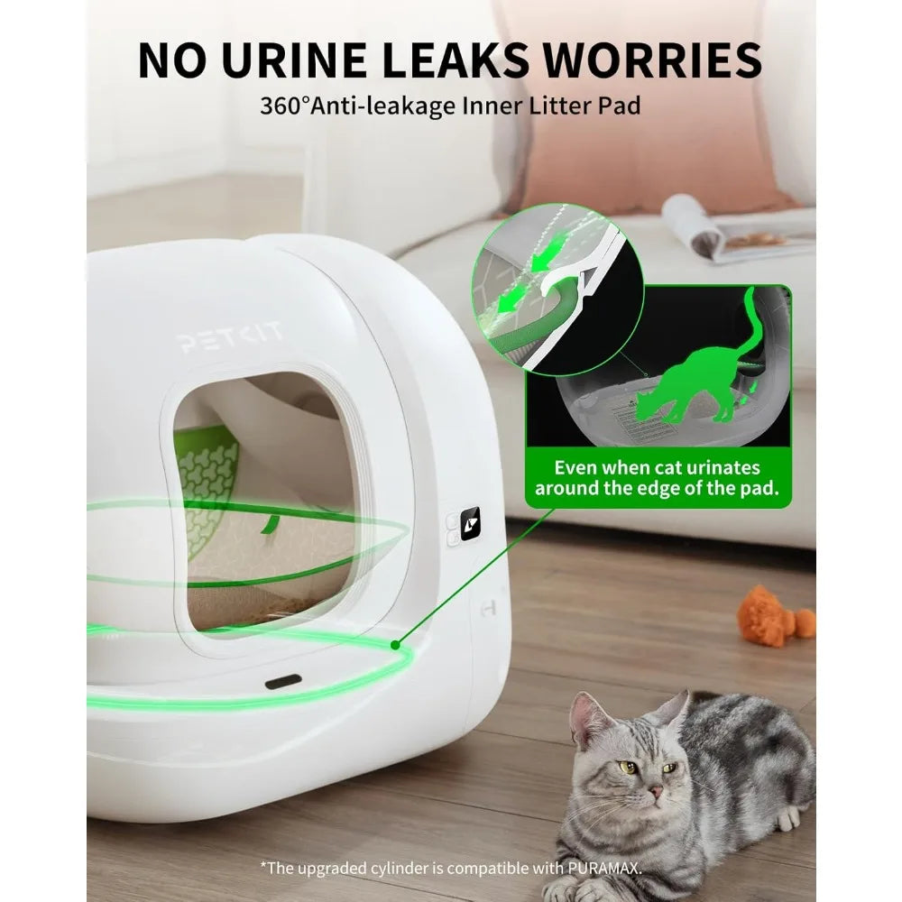 PuraMax 2 Automatic Self-Cleaning Cat Litter Box, App Control Automatic Litter Box with Safety Sensors, Odor Free &, Customized