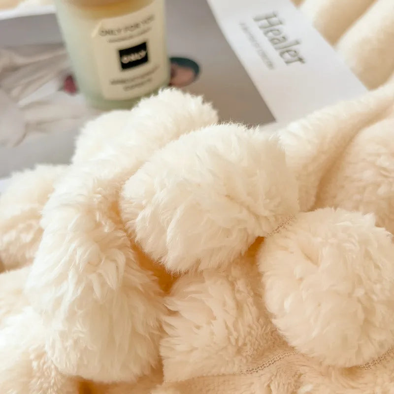 Luxurious Faux Rabbit Fur Blanket for Couch and Bed