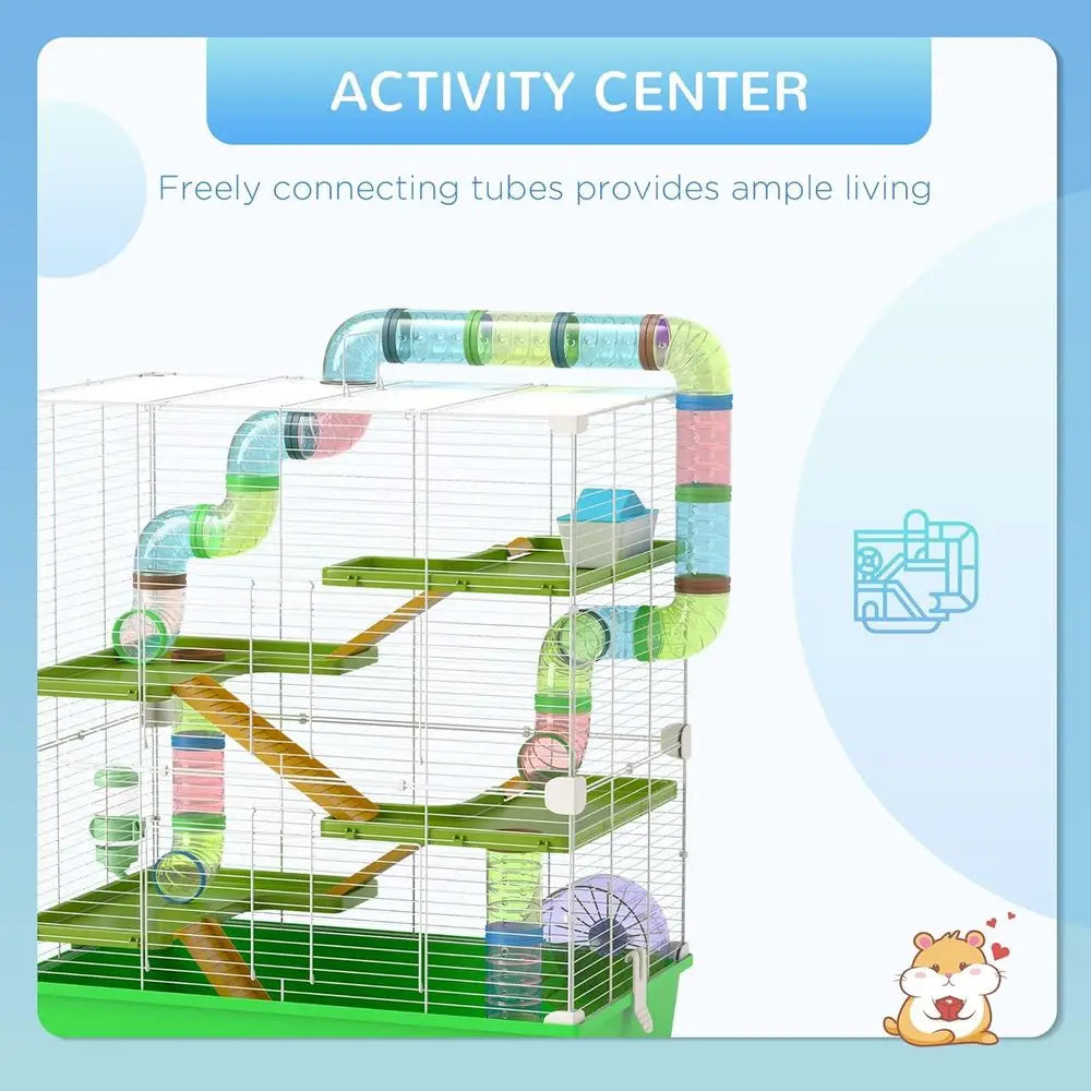 Multi Level Hamster Cage With Tubes Tunnels And Carry Handles
