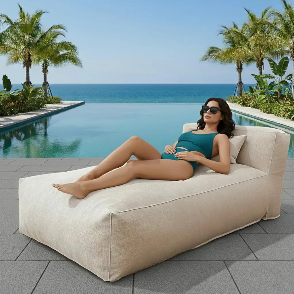 Outdoor Bean Bag Lounger Chair Water Resistant Patio Daybed