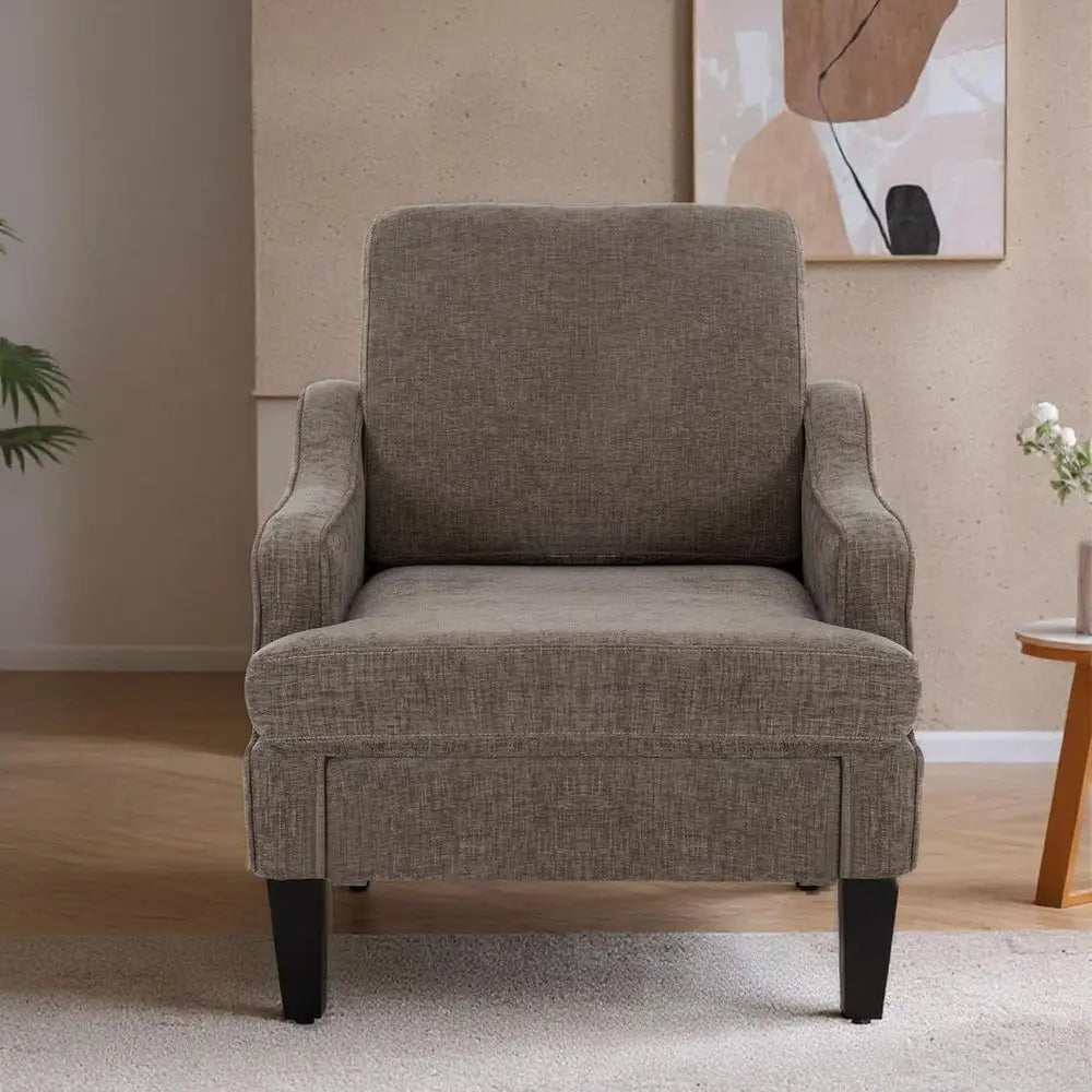 Upholstered Chenille Accent Chair With Wood Frame for Living Room