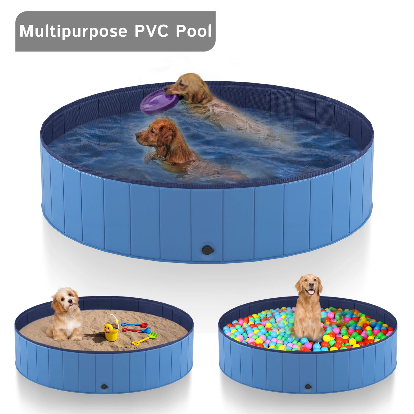 Portable Foldable Dog Pool With Anti Slip Bottom For Pets