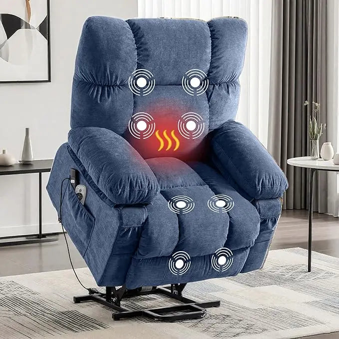 MAHOMICO Recliner Chair With Massage, Lumbar Heating, USB Port