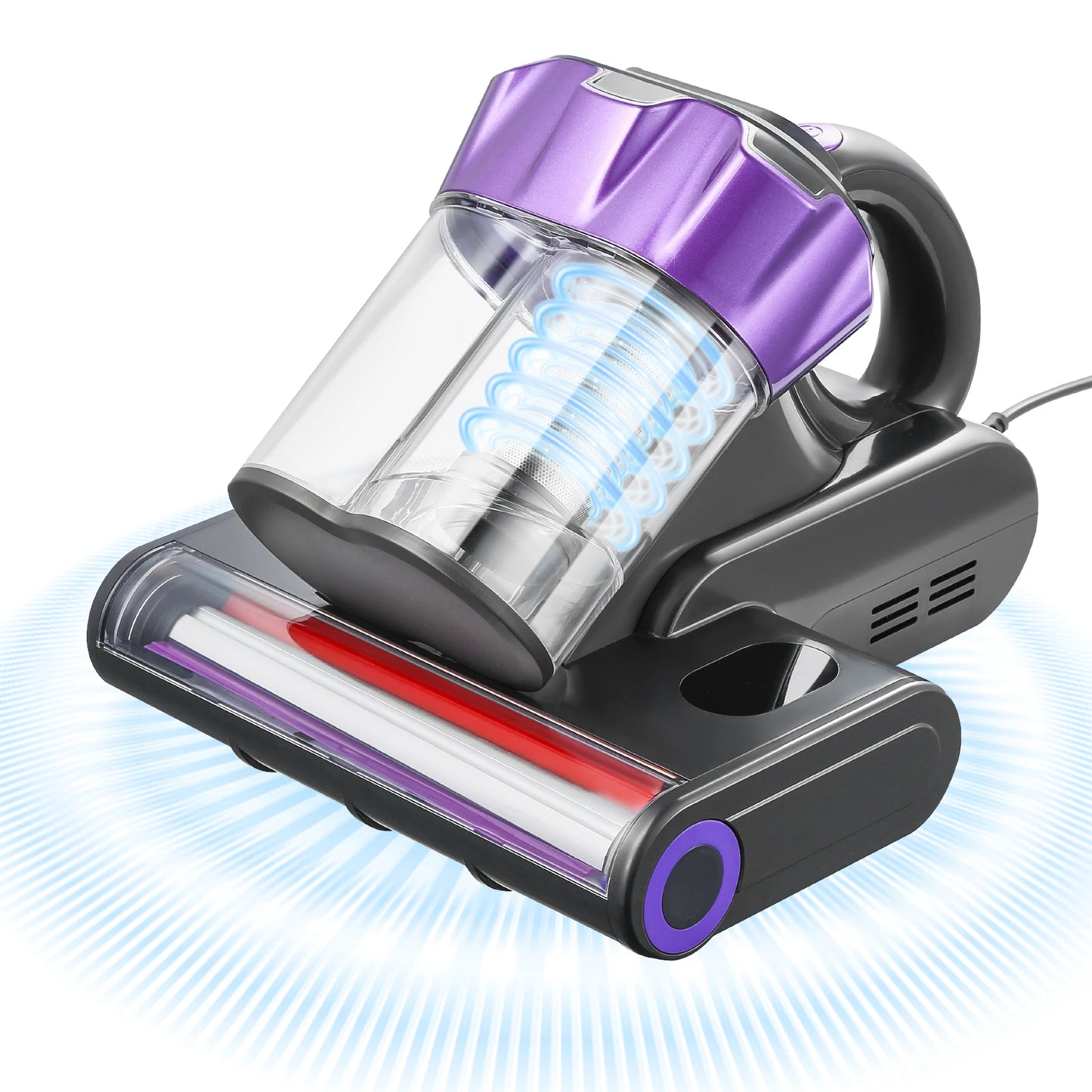 Mattress Vacuum Cleaner 18KPa Suction Dual Dust Bin HEPA Filter