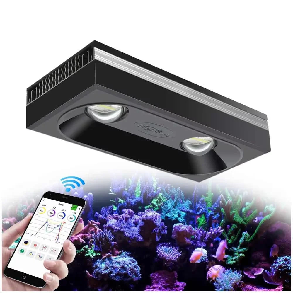 PopBloom RL90 RL180 WiFi Full Spectrum Marine LED light, Saltwater Aquarium Led Lamp for Reef Coral SPS/LPS Marine Aquarium Tank