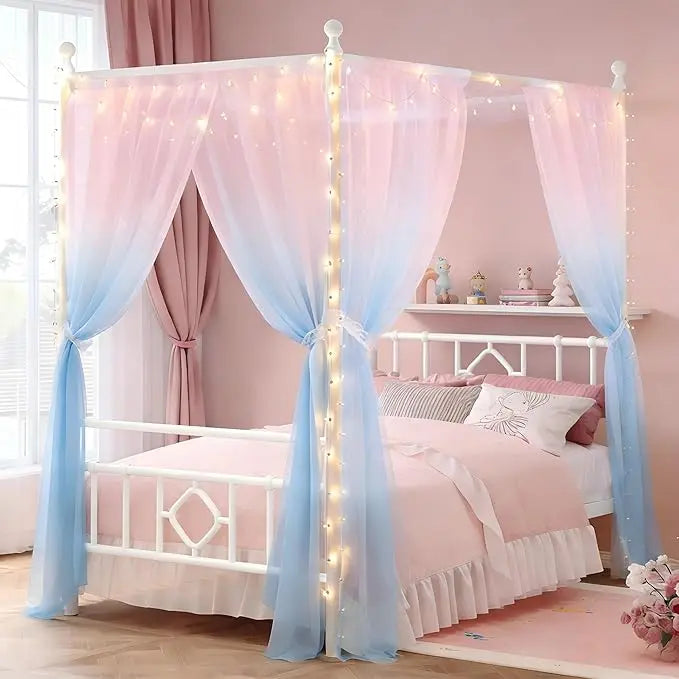 Bed Frame with Storage Headboard, Bed Frame with 4 Removable Posts, Sturdy Metal Platform with Under-Bed Storage Customized