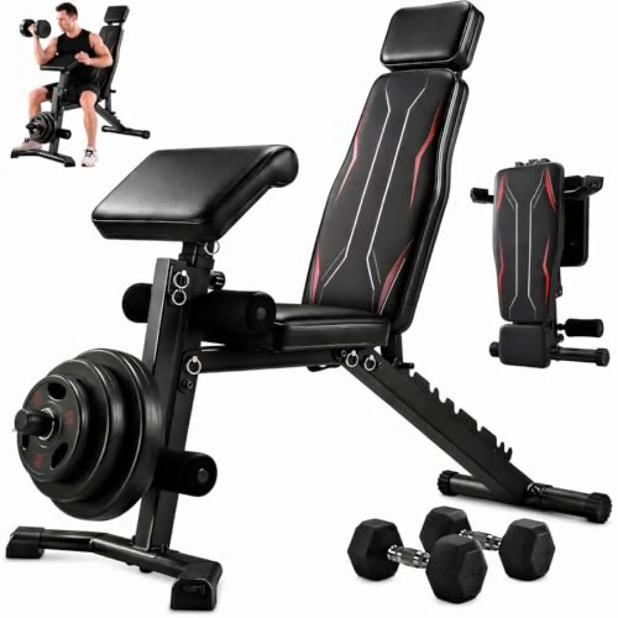 Adjustable Weight Bench With Leg Extension And Preacher Curl Pad