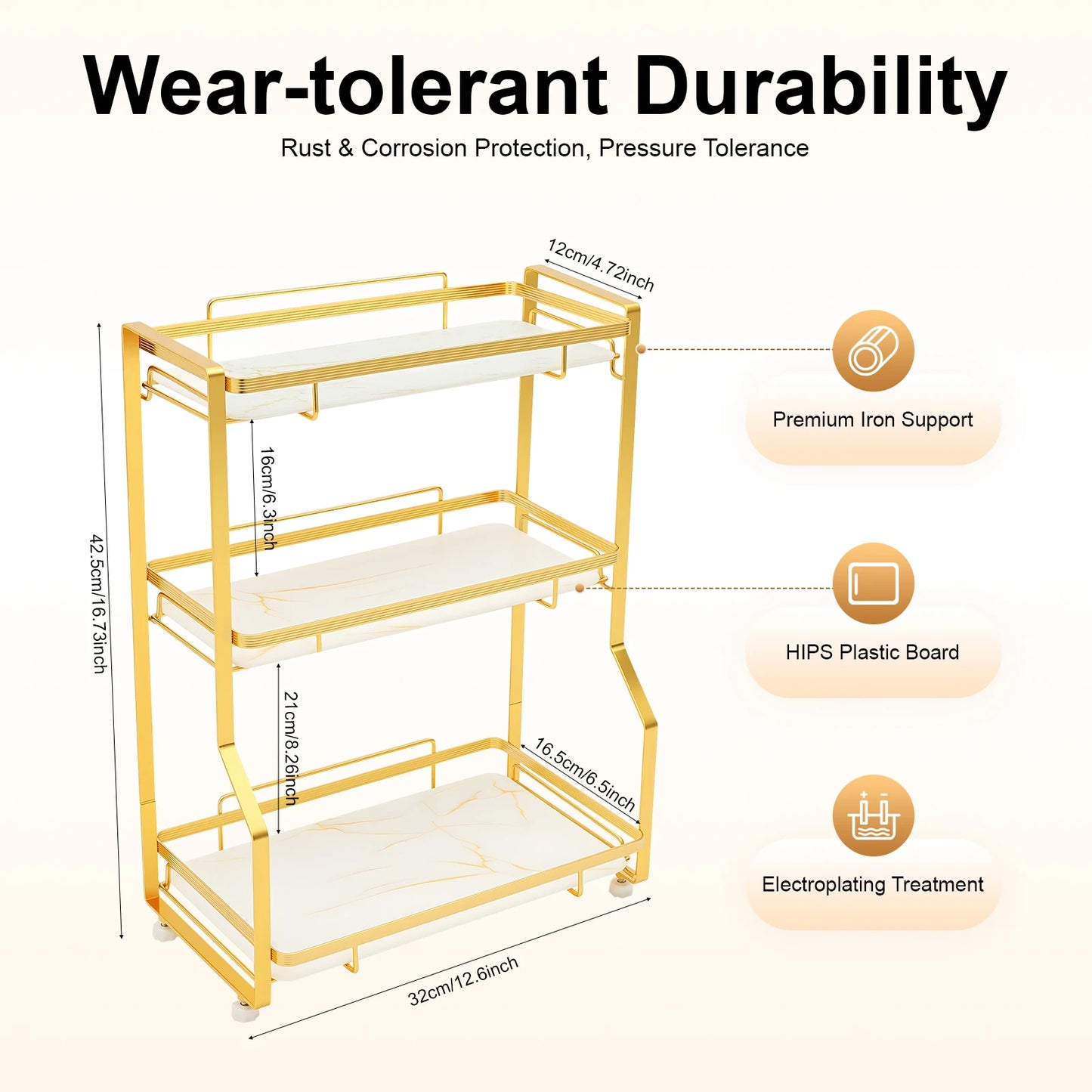 Bymaocar 3-Tier Bathroom Countertop Organizer For Toiletries