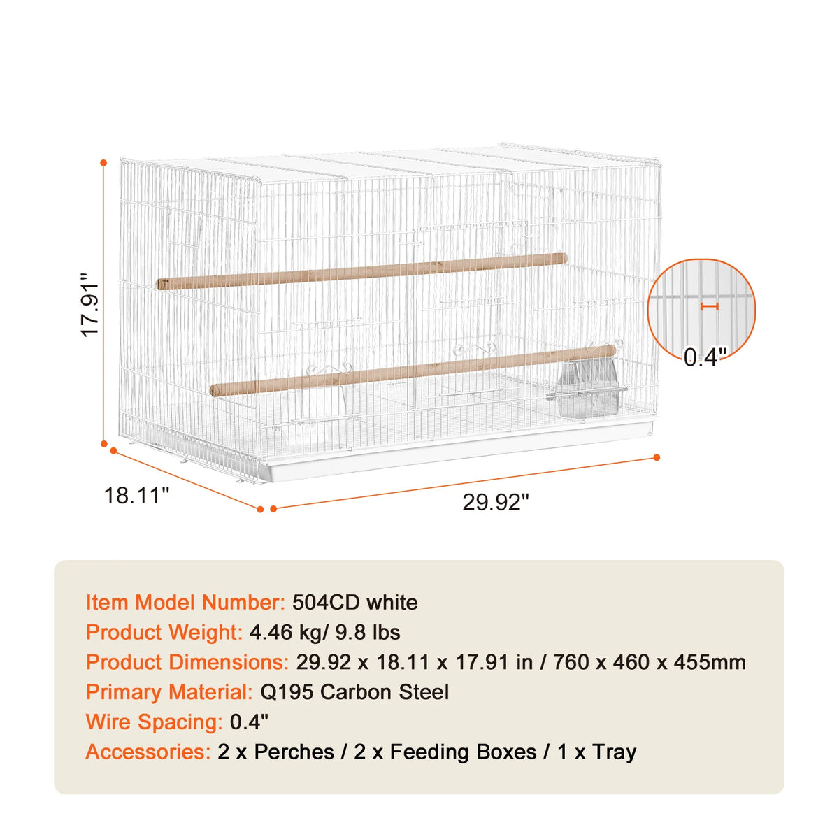 SucceBuy Stackable Divided Bird Cage With Handle And Perches