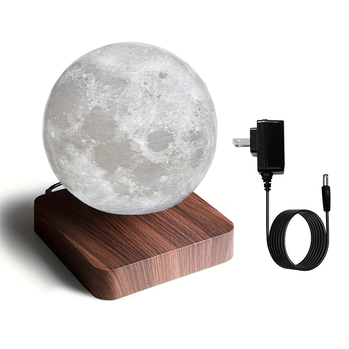 Mexllex Magnetic Floating Moon Lamp With Wooden Base LED Night Light