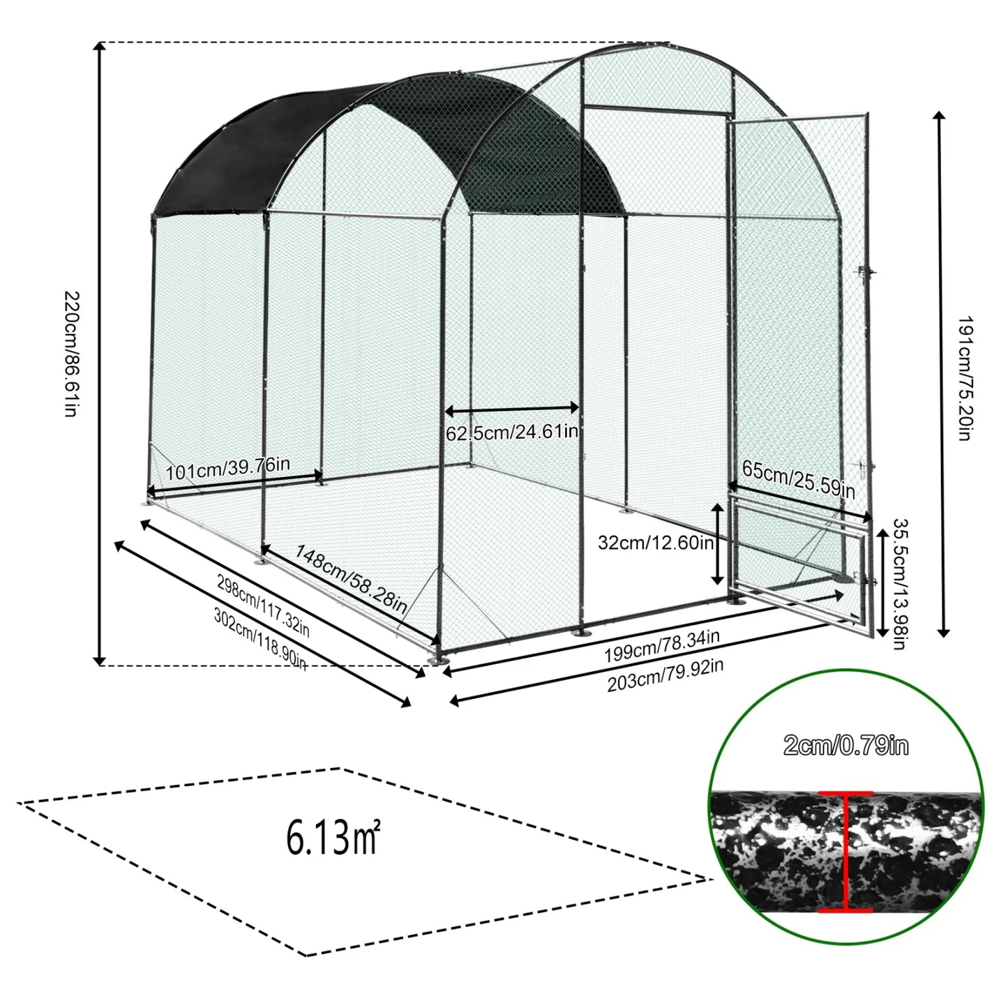 BINGOPAW Metal Chicken Coop Cage with Nylon Netting and Cover