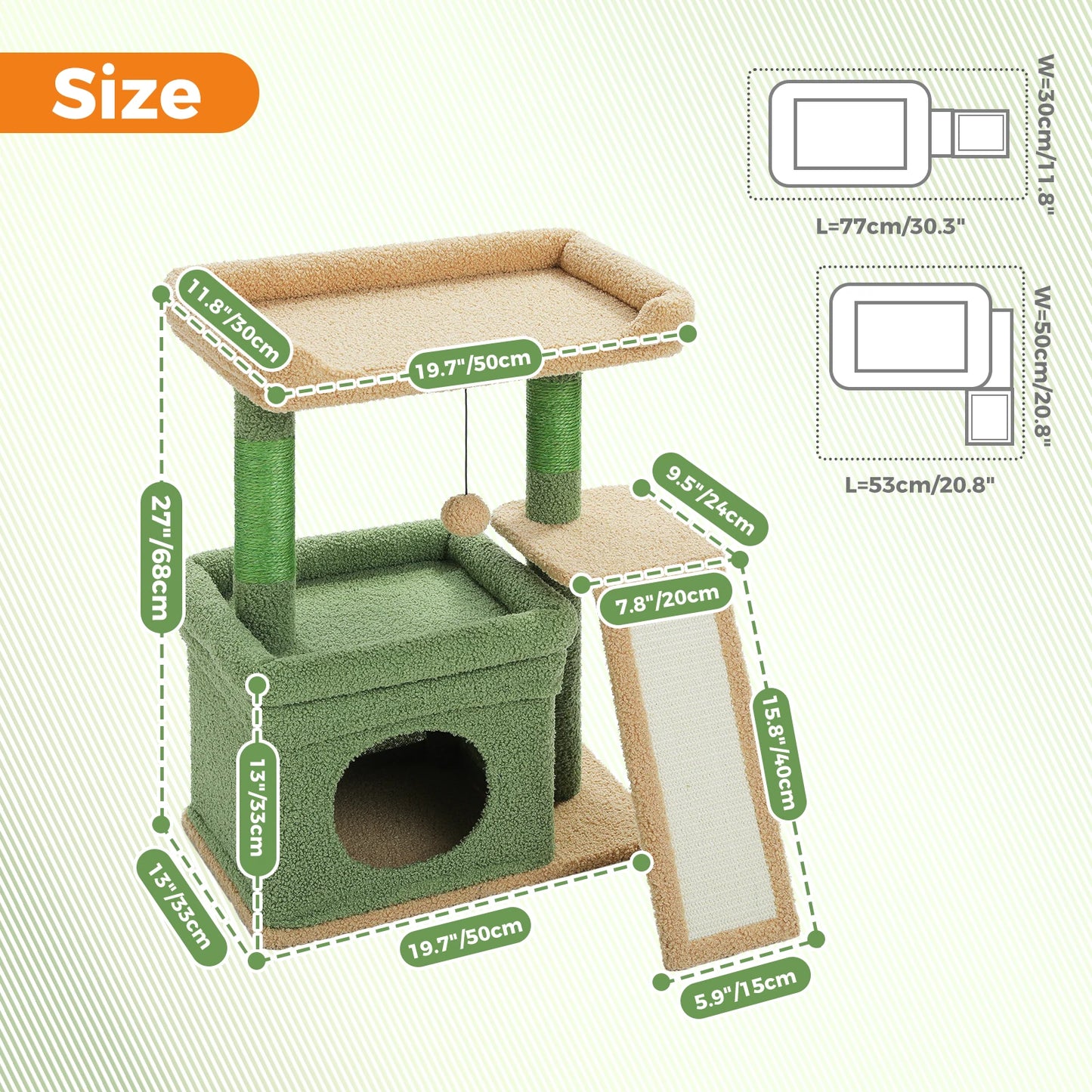 Pawz Road Three Tier Cat Tree With Sisal Scratching Post