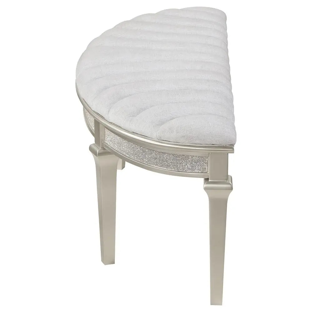 Home OffWhite Multicolor Handmade Upholstered Bench for Bedroom End of Bed Modern Accent Bench for Living Room, or Entryway Sea