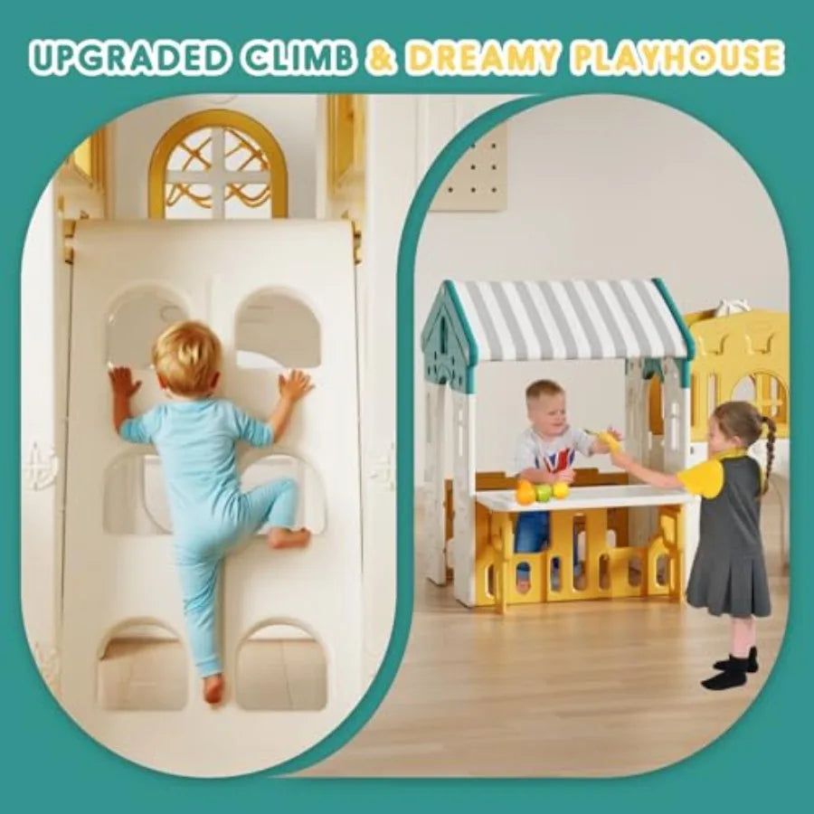 Wooden 10-in-1 Outdoor Toddler Playset With Slide And Climber