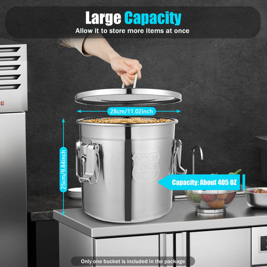 Bymaocar Stainless Steel Cereal Container Airtight Rice Oil Storage Bucket