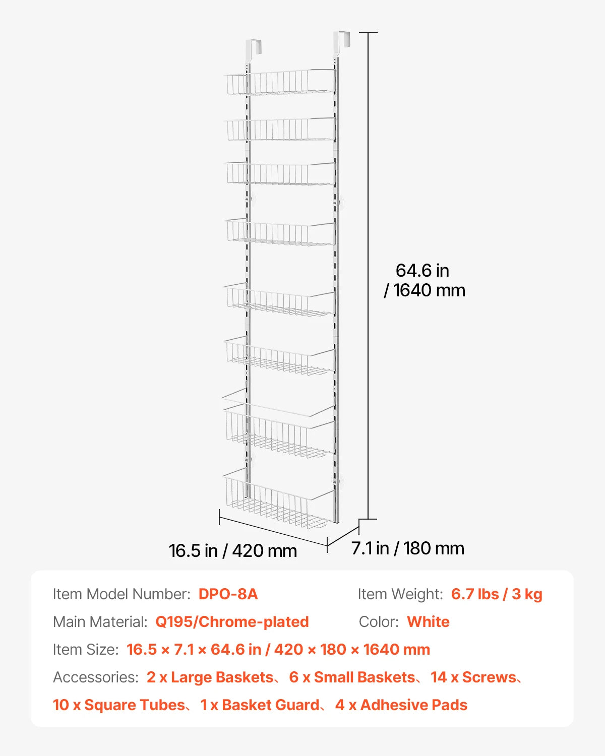 SucceBuy Heavy Duty Over The Door Pantry Organizer Rack