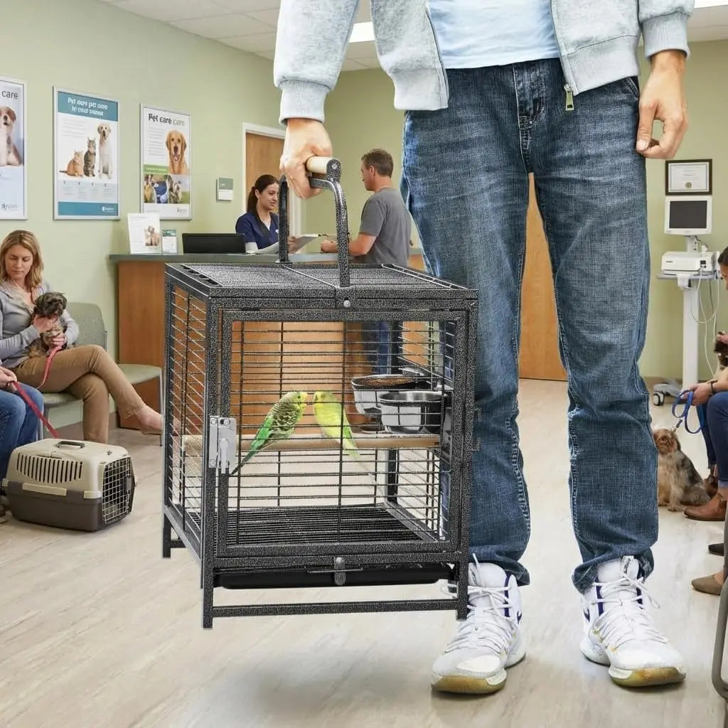HiMISS Portable Small Bird Travel Cage With Removable Tray
