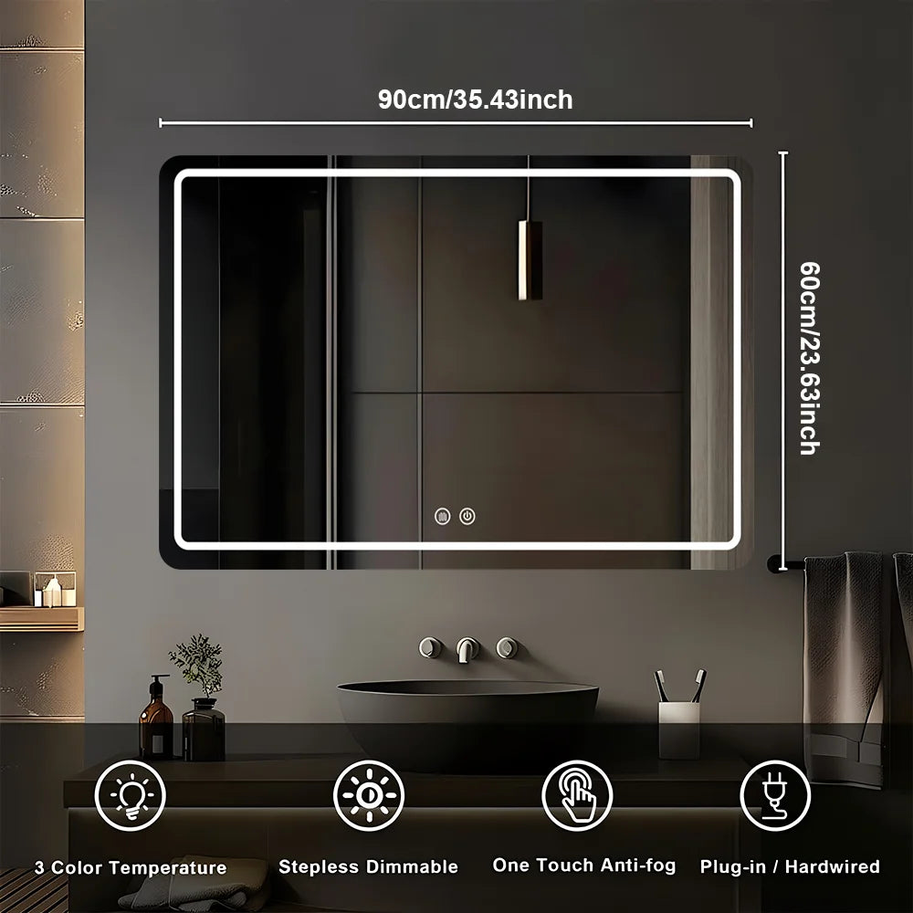 MYGIIVOVO Fogless LED Bathroom Vanity Mirror With Backlit Demister