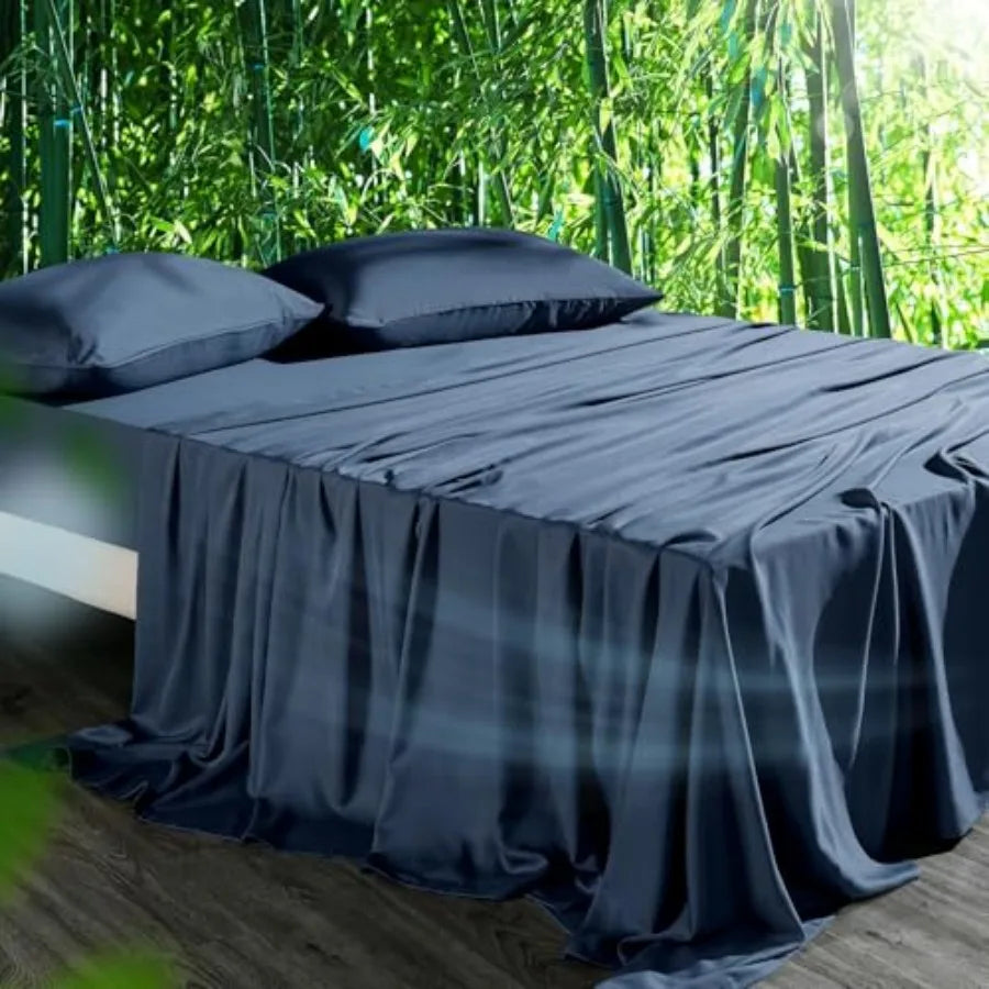 Cooling Sheets Set Size, Viscose Derived from Bamboo for Hot Sleepers Deep Pocket Up to 16 Inch Silky Soft and Breathable Beddi