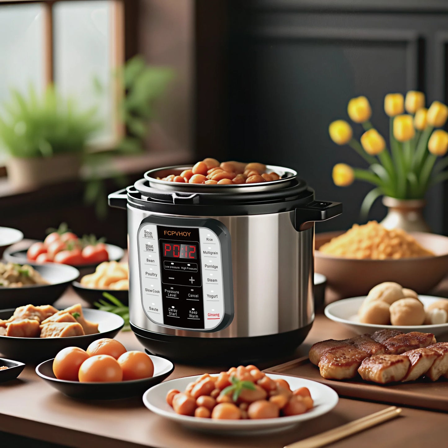 Twelve In One Electric Pressure Cooker With Steamer And Yogurt Maker
