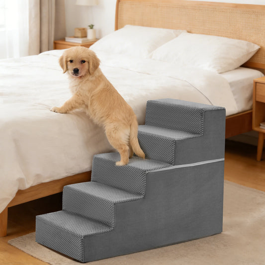 Foam Dog Stairs 3-5 Step Angled Ramp For Small Dogs
