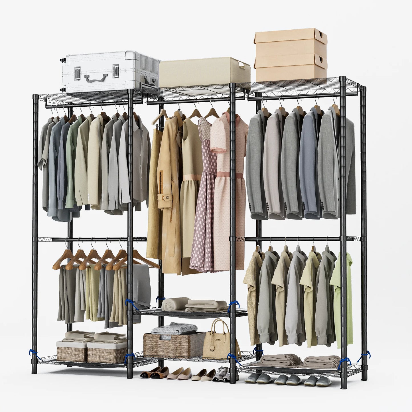 Heavy Duty Freestanding Clothes Rack Storage Organizer 960lb Capacity