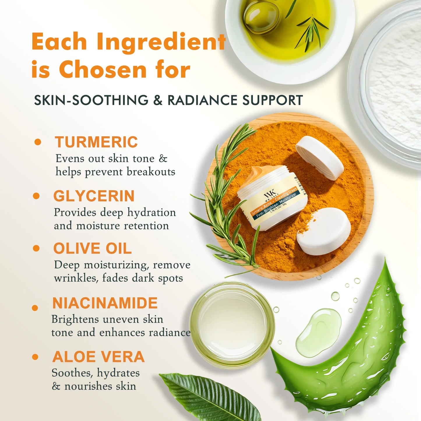 Kyliefit Turmeric Acne Cream For Brightening And Moisturizing Skincare