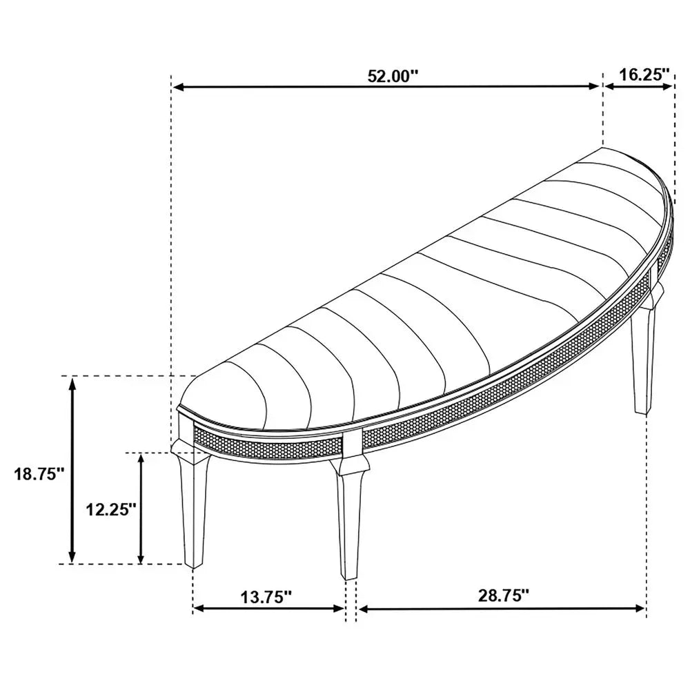 Home OffWhite Multicolor Handmade Upholstered Bench for Bedroom End of Bed Modern Accent Bench for Living Room, or Entryway Sea