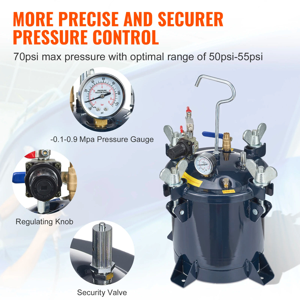 SucceBuy Spray Paint Pressure Pot Tank For Professional Applications