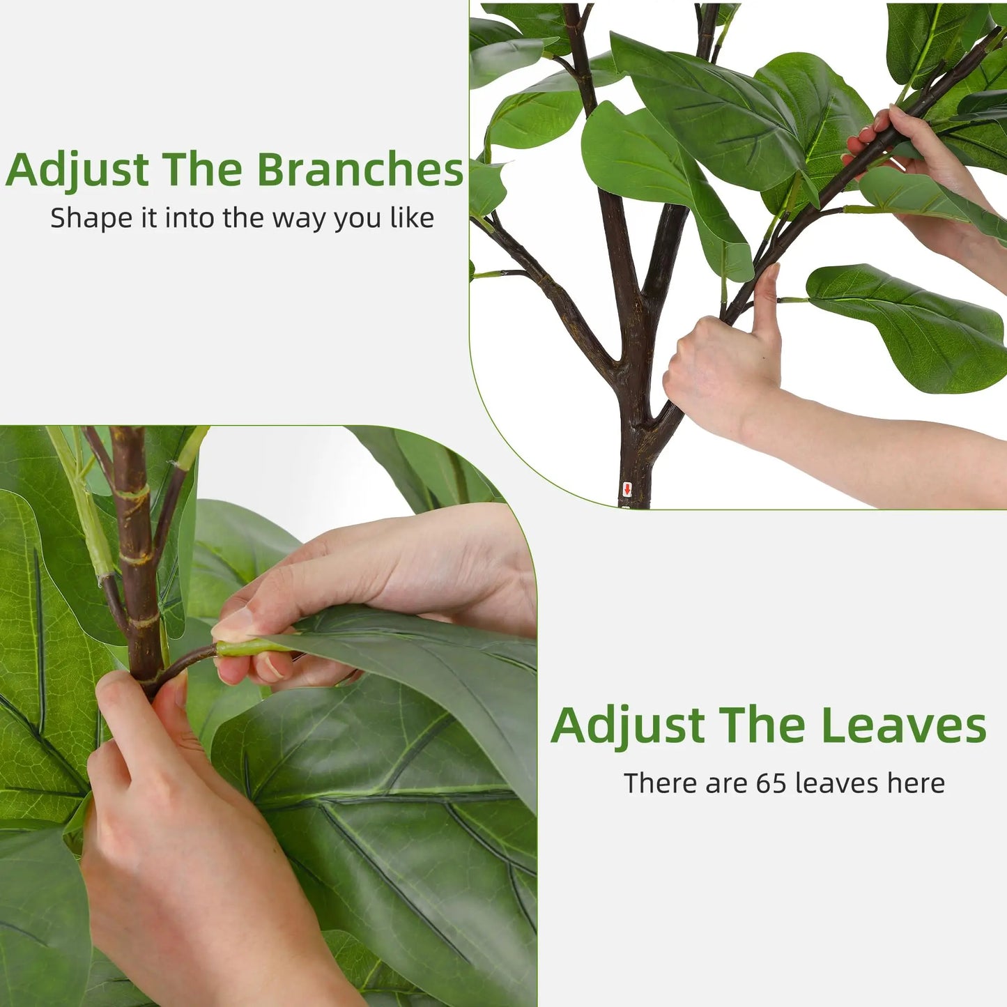 Studyset Fiddle Leaf Fig Artificial Tree 5.8ft Tall 65 Leaves