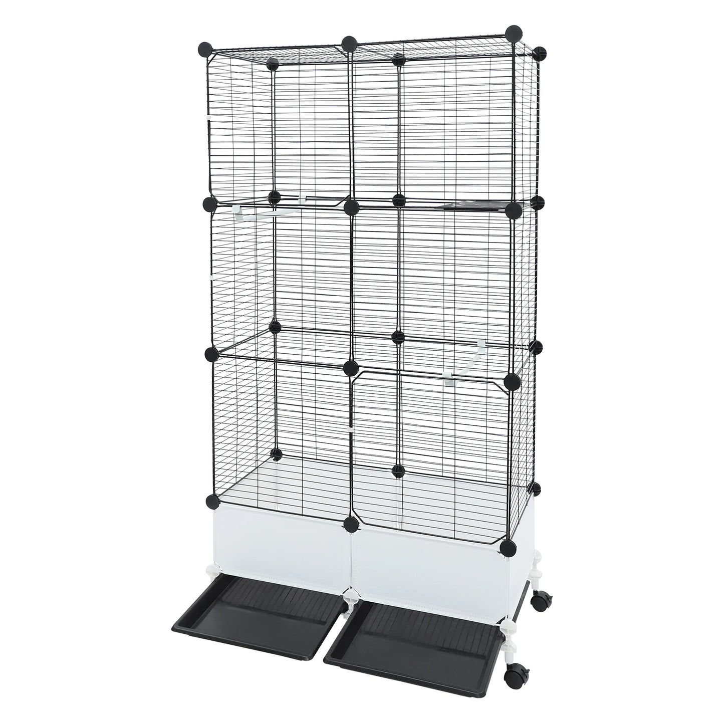 Parrot Cage With Splash Guard And 6 Locking Wheels