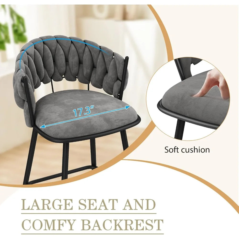 XIAOLANG Modern Counter Height Velvet Woven Back Bar Stools