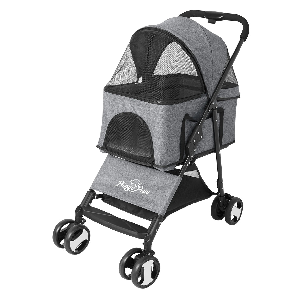Portable Four Wheel Dog Carrier Trailer With Ventilated Mesh Windows