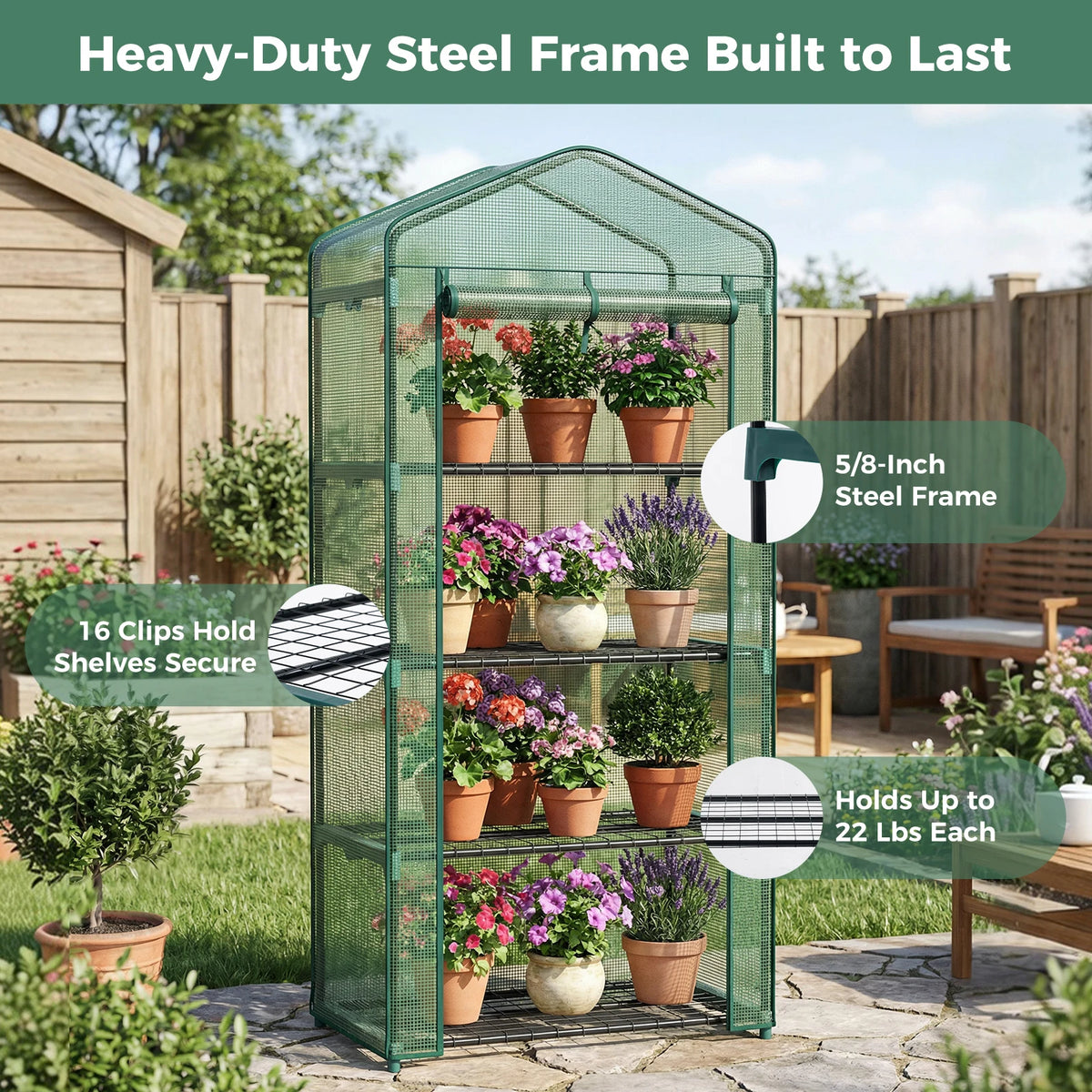 Portable Indoor Greenhouse With Multi Tier Plant Growing Rack