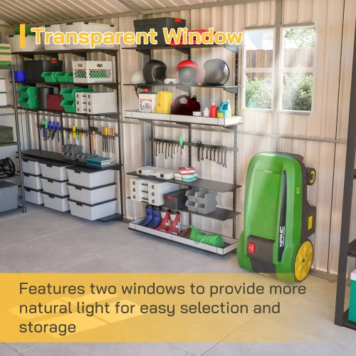 12x20 FT Shed Outdoor Metal Garage Shed with Spacious 1810 CUFT Capacity, All-Weather Protection for Secure Equipment Storage