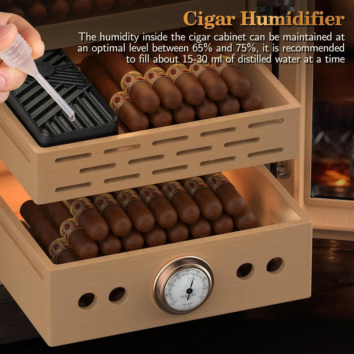 SEMKONT Cigar Humidor Cabinet With Automatic Humidity Control