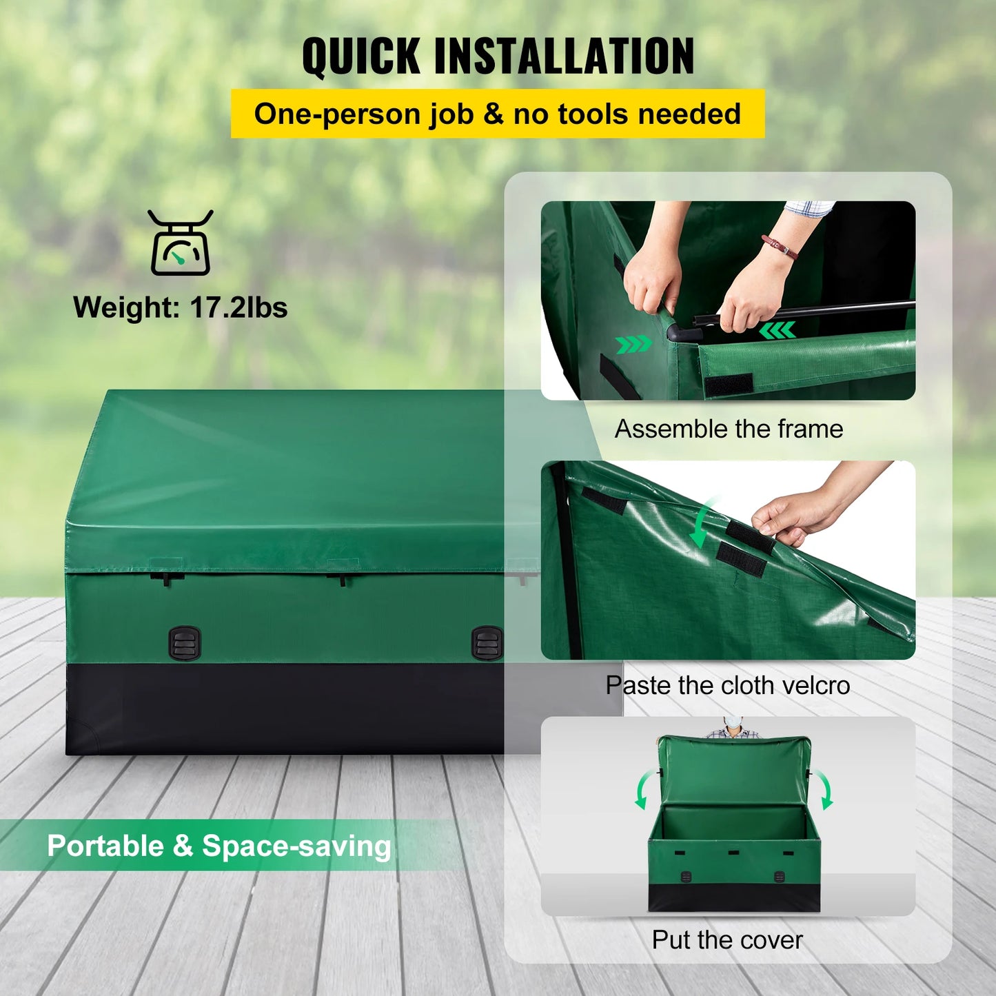 Outdoor Storage Box With Waterproof PE Tarpaulin And Durable Frame