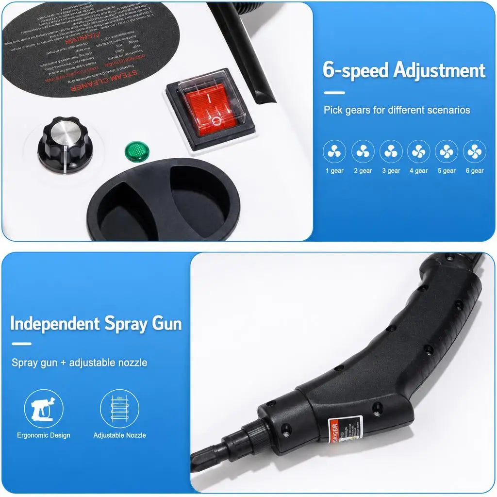110V Portable Handheld Steam Cleaning 2500W High Pressure Cleaning Machine High Temperature Steam Cleaner With Multiple Accessories US Plug