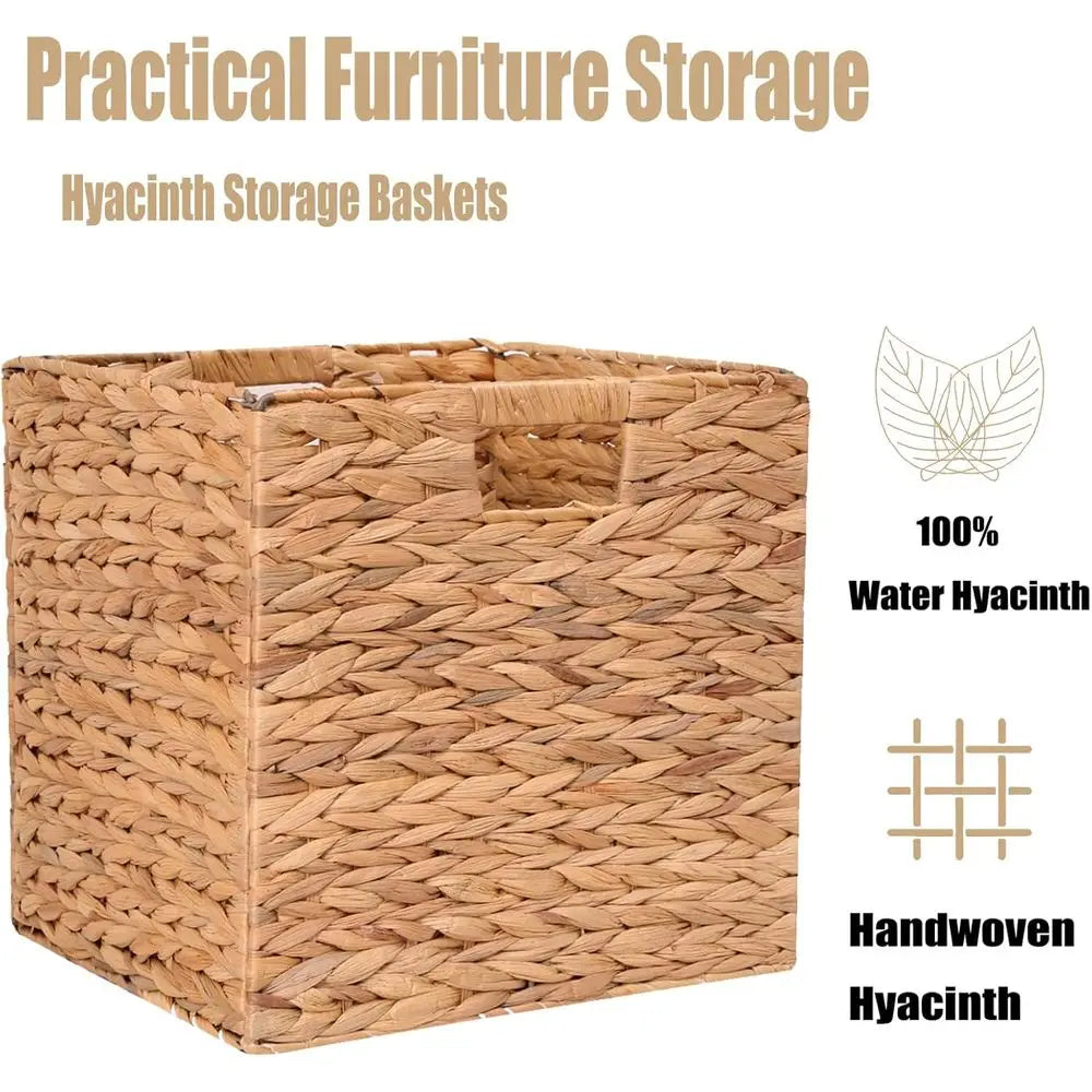 Storage Basket Set of 2, 12x12x12 Inch - Handmade Woven Basket for Closet, Shel Organization & Decor