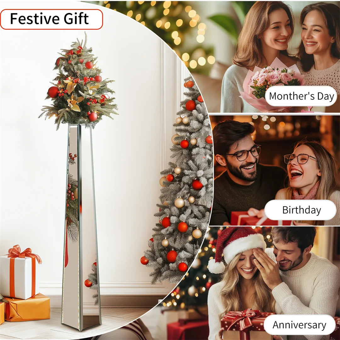 Modern Mirrored Glass Floor Vase For Elegant Home Display
