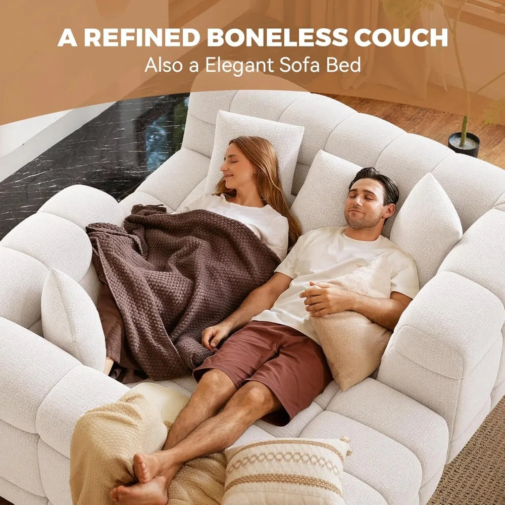 Modern Chenille L Shaped Tufted Sectional Sofa With Boneless Design